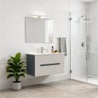 Trent 80 alsó fürdőszobabútor kerámia mosdóval (2 fiókos) antracit szürke-fehér