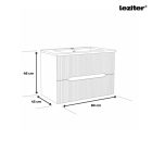 Trent 80 alsó fürdőszobabútor kerámia mosdóval (2 fiókos) antracit szürke-fehér