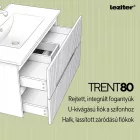Trent 80 alsó fürdőszobabútor kerámia mosdóval (2 fiókos) antracit szürke-világoszöld