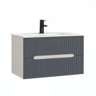 Trent 80 alsó fürdőszobabútor kerámia mosdóval (2 fiókos) fehér-antracit szürke