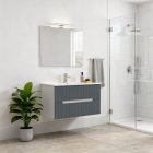 Trent 80 alsó fürdőszobabútor kerámia mosdóval (2 fiókos) fehér-antracit szürke