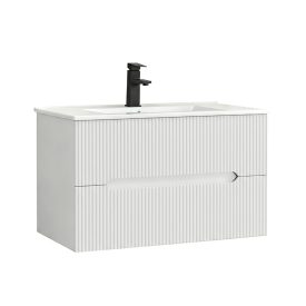   Trent 80 alsó fürdőszobabútor kerámia mosdóval 2 fiókos, fehér