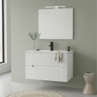 Trent 80 alsó fürdőszobabútor kerámia mosdóval 2 fiókos, fehér