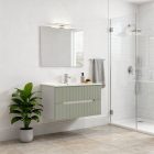 Trent 80 alsó fürdőszobabútor kerámia mosdóval (2 fiókos) fehér-zöld