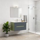 Trent 80 alsó fürdőszobabútor kerámia mosdóval (2 fiókos) világoszöld-antracit szürke