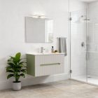 Trent 80 alsó fürdőszobabútor kerámia mosdóval (2 fiókos) világoszöld-fehér