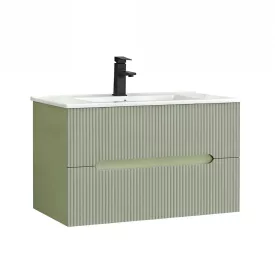   Trent 80 alsó fürdőszobabútor kerámia mosdóval (2 fiókos) világoszöld-zöld