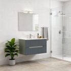 Trent 80 alsó fürdőszobabútor kerámia mosdóval (2 fiókos) zöld-antracit szürke