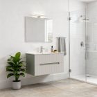 Trent 80 alsó fürdőszobabútor kerámia mosdóval (2 fiókos) zöld-fehér