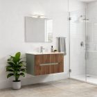 Trent 80 alsó fürdőszobabútor kerámia mosdóval (2 fiókos) zöld-sunset tölgy