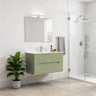 Trent 80 alsó fürdőszobabútor kerámia mosdóval (2 fiókos) zöld-világoszöld