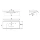 CeraStyle FRAME porcelán mosdókagyló 100 cm - 100 x 45 cm
