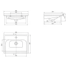 CeraStyle FRAME porcelán mosdókagyló 60 cm - 60 x 45 cm