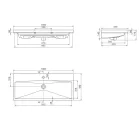 CeraStyle ELITE porcelán mosdókagyló 100 cm - 100 x 45 cm