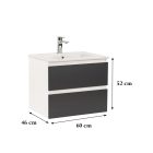 Vario Forte 60 alsó szekrény mosdóval fehér-antracit