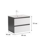 Vario Forte 60 alsó szekrény mosdóval antracit-fehér