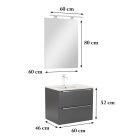 Vario Trim 60 komplett fürdőszoba bútor antracit-antracit