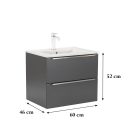 Vario Trim 60 alsó szekrény mosdóval antracit-antracit