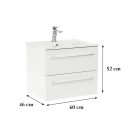 Vario Clam 60 alsó szekrény mosdóval fehér-fehér