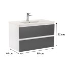 Vario Forte 80 alsó szekrény mosdóval fehér-antracit