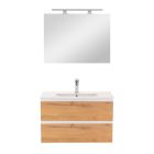 Vario Forte 80 komplett fürdőszoba bútor fehér-tölgy