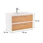 Vario Forte 80 alsó szekrény mosdóval fehér-tölgy