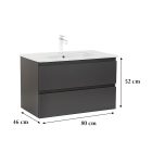 Vario Forte 80 alsó szekrény mosdóval antracit-antracit