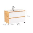 Vario Forte 80 alsó szekrény mosdóval tölgy-fehér