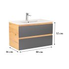 Vario Forte 80 alsó szekrény mosdóval tölgy-antracit