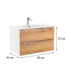 Vario Trim 80 alsó szekrény mosdóval fehér-tölgy