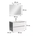 Vario Trim 80 komplett fürdőszoba bútor antracit-fehér