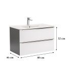 Vario Trim 80 alsó szekrény mosdóval antracit-fehér