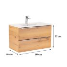 Vario Trim 80 alsó szekrény mosdóval tölgy-tölgy