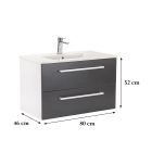 Vario Clam 80 alsó szekrény mosdóval fehér-antracit