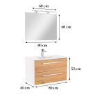 Vario Clam 80 komplett fürdőszoba bútor fehér-tölgy