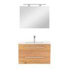 Vario Clam 80 komplett fürdőszoba bútor fehér-tölgy