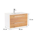 Vario Clam 80 alsó szekrény mosdóval fehér-tölgy