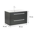 Vario Clam 80 alsó szekrény mosdóval antracit-antracit