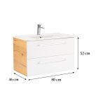 Vario Clam 80 alsó szekrény mosdóval tölgy-fehér