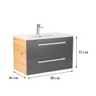 Vario Clam 80 alsó szekrény mosdóval tölgy-antracit