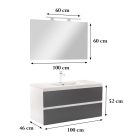 Vario Forte 100 alsó szekrény mosdóval fehér-antracit