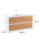 Vario Forte 100 alsó szekrény mosdóval fehér-tölgy
