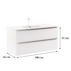 Vario Trim 100 alsó szekrény mosdóval fehér-fehér