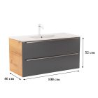 Vario Trim 100 alsó szekrény mosdóval tölgy-antracit