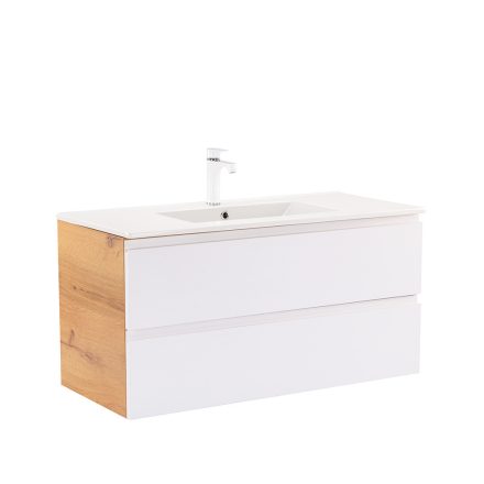 Vario Pull 100 alsó szekrény mosdóval tölgy-fehér