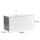 Vario Clam 100 alsó szekrény mosdóval antracit-fehér