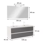 Vario Forte 120 komplett fürdőszoba bútor fehér-antracit