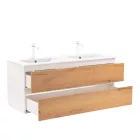 Vario Forte 120 komplett fürdőszoba bútor fehér-tölgy