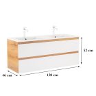 Vario Forte 120 alsó szekrény mosdóval tölgy-fehér