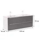 Vario Trim 120 alsó szekrény mosdóval fehér-antracit